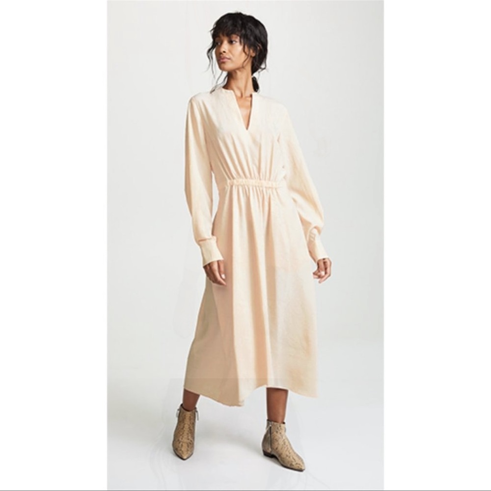 Vince Poet Midi Dress in Sandalwood Cream Size XS